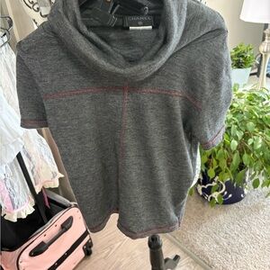 CHANEL - “AUTHENTIC” Dark Gray Cowl Neck Sweater